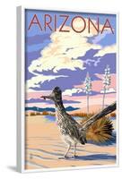 Arizona - Roadrunner Scene-Lantern Press-Framed Art Print