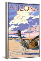 Arizona - Roadrunner Scene-Lantern Press-Framed Art Print