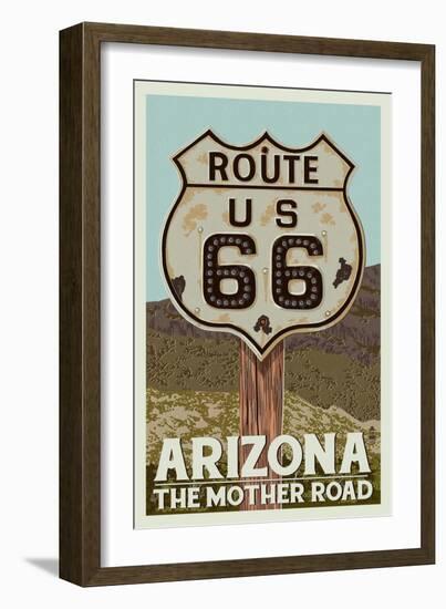 Arizona - Route 66-Lantern Press-Framed Art Print