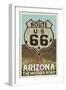 Arizona - Route 66-Lantern Press-Framed Art Print