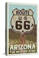 Arizona - Route 66-Lantern Press-Stretched Canvas