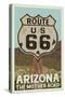 Arizona - Route 66-Lantern Press-Stretched Canvas