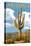 Arizona - Saguaro and Roadrunner-Lantern Press-Stretched Canvas