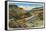 Arizona - Santa Fe Train Passing Through Crozier Canyon-Lantern Press-Framed Stretched Canvas