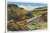 Arizona - Santa Fe Train Passing Through Crozier Canyon-Lantern Press-Stretched Canvas