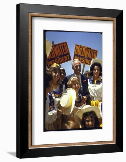 Arizona Sen. Barry Goldwater Campaignigg for Republican Presidential Nomination-Art Rickerby-Framed Photographic Print