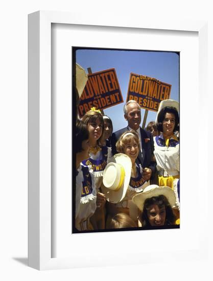 Arizona Sen. Barry Goldwater Campaignigg for Republican Presidential Nomination-Art Rickerby-Framed Photographic Print