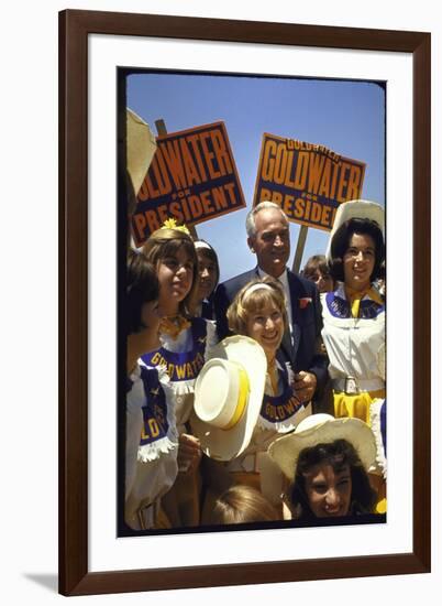 Arizona Sen. Barry Goldwater Campaignigg for Republican Presidential Nomination-Art Rickerby-Framed Photographic Print