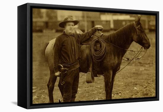 Arizona Sheriff With Revolver Ca 1880s-1890s.-J.C. Burge-Framed Stretched Canvas