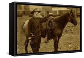 Arizona Sheriff With Revolver Ca 1880s-1890s.-J.C. Burge-Framed Stretched Canvas