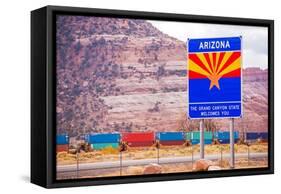 Arizona State Entrance Sign-duallogic-Framed Stretched Canvas
