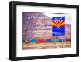 Arizona State Entrance Sign-duallogic-Framed Photographic Print