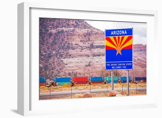 Arizona State Entrance Sign-duallogic-Framed Photographic Print