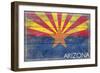 Arizona State Flag - Barnwood Painting-Lantern Press-Framed Art Print