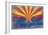 Arizona State Flag - Barnwood Painting-Lantern Press-Framed Art Print