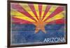 Arizona State Flag - Barnwood Painting-Lantern Press-Framed Art Print