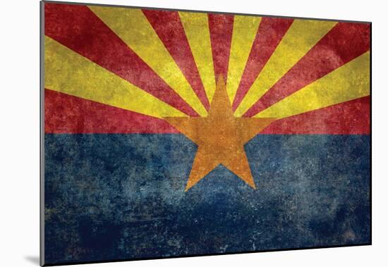 Arizona State Flag - With Distressed Treatment-null-Mounted Poster