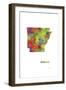 Arizona State Map 1-Marlene Watson-Framed Giclee Print