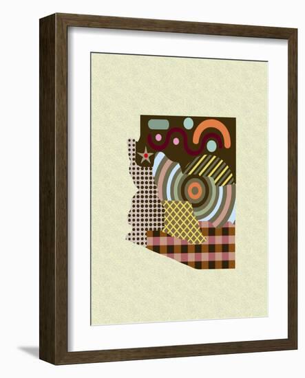 Arizona State Map-Lanre Adefioye-Framed Giclee Print