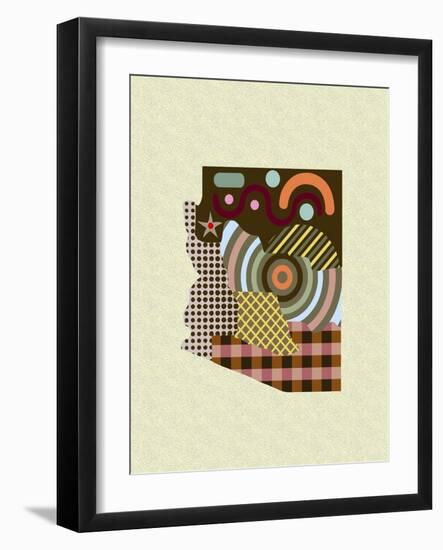 Arizona State Map-Lanre Adefioye-Framed Giclee Print