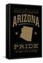 Arizona State Pride - Gold on Black-Lantern Press-Framed Stretched Canvas