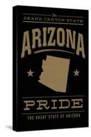 Arizona State Pride - Gold on Black-Lantern Press-Stretched Canvas