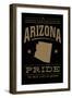 Arizona State Pride - Gold on Black-Lantern Press-Framed Art Print