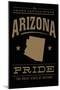 Arizona State Pride - Gold on Black-Lantern Press-Mounted Art Print