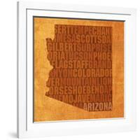 Arizona State Words-David Bowman-Framed Giclee Print