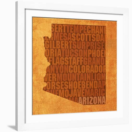 Arizona State Words-David Bowman-Framed Giclee Print