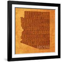 Arizona State Words-David Bowman-Framed Giclee Print