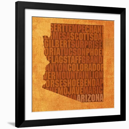 Arizona State Words-David Bowman-Framed Giclee Print