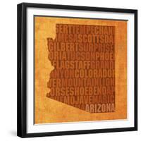 Arizona State Words-David Bowman-Framed Giclee Print