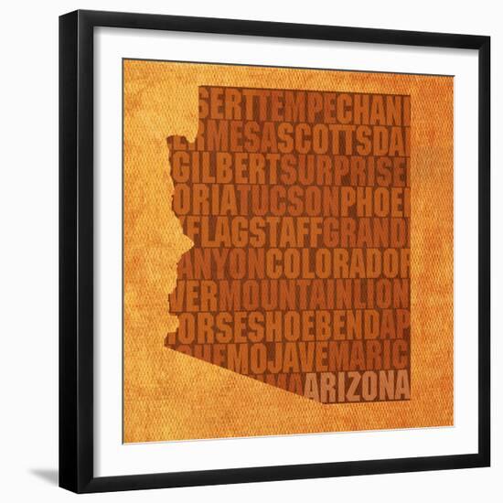 Arizona State Words-David Bowman-Framed Giclee Print