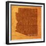 Arizona State Words-David Bowman-Framed Giclee Print