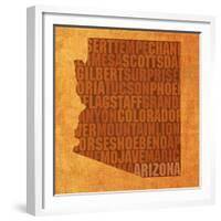 Arizona State Words-David Bowman-Framed Giclee Print