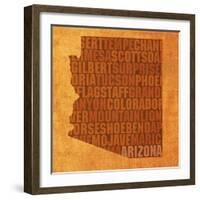 Arizona State Words-David Bowman-Framed Giclee Print