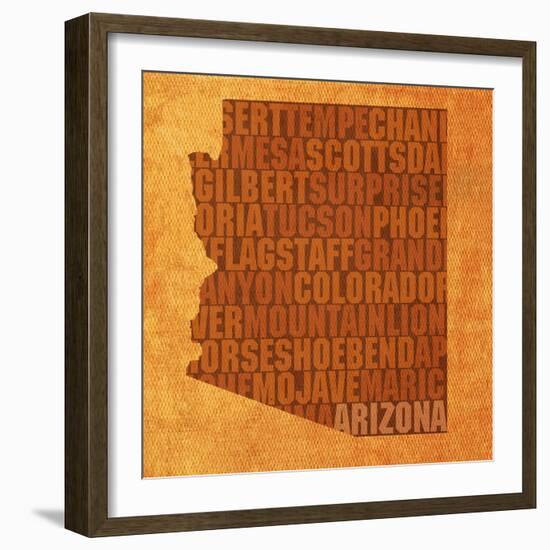 Arizona State Words-David Bowman-Framed Giclee Print