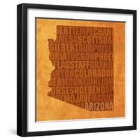 Arizona State Words-David Bowman-Framed Giclee Print