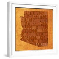 Arizona State Words-David Bowman-Framed Giclee Print