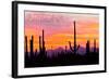 Arizona - Sunset and Cactus-Lantern Press-Framed Art Print
