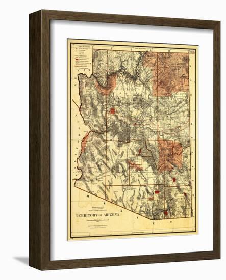 Arizona Territory - Panoramic Map-Lantern Press-Framed Art Print