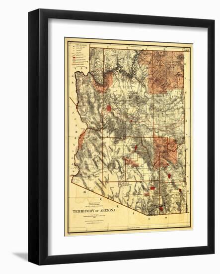 Arizona Territory - Panoramic Map-Lantern Press-Framed Art Print