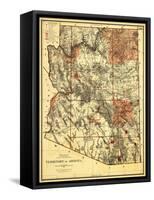 Arizona Territory - Panoramic Map-Lantern Press-Framed Stretched Canvas