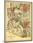 Arizona Territory - Panoramic Map-Lantern Press-Mounted Art Print