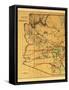 Arizona Territory - Panoramic Map-Lantern Press-Framed Stretched Canvas