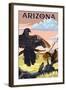 Arizona - Vultures-Lantern Press-Framed Art Print