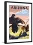 Arizona - Vultures-Lantern Press-Framed Art Print