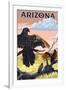 Arizona - Vultures-Lantern Press-Framed Art Print