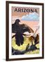 Arizona - Vultures-Lantern Press-Framed Art Print